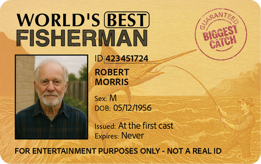 World’s Best Fisherman – Novelty Gift ID Card